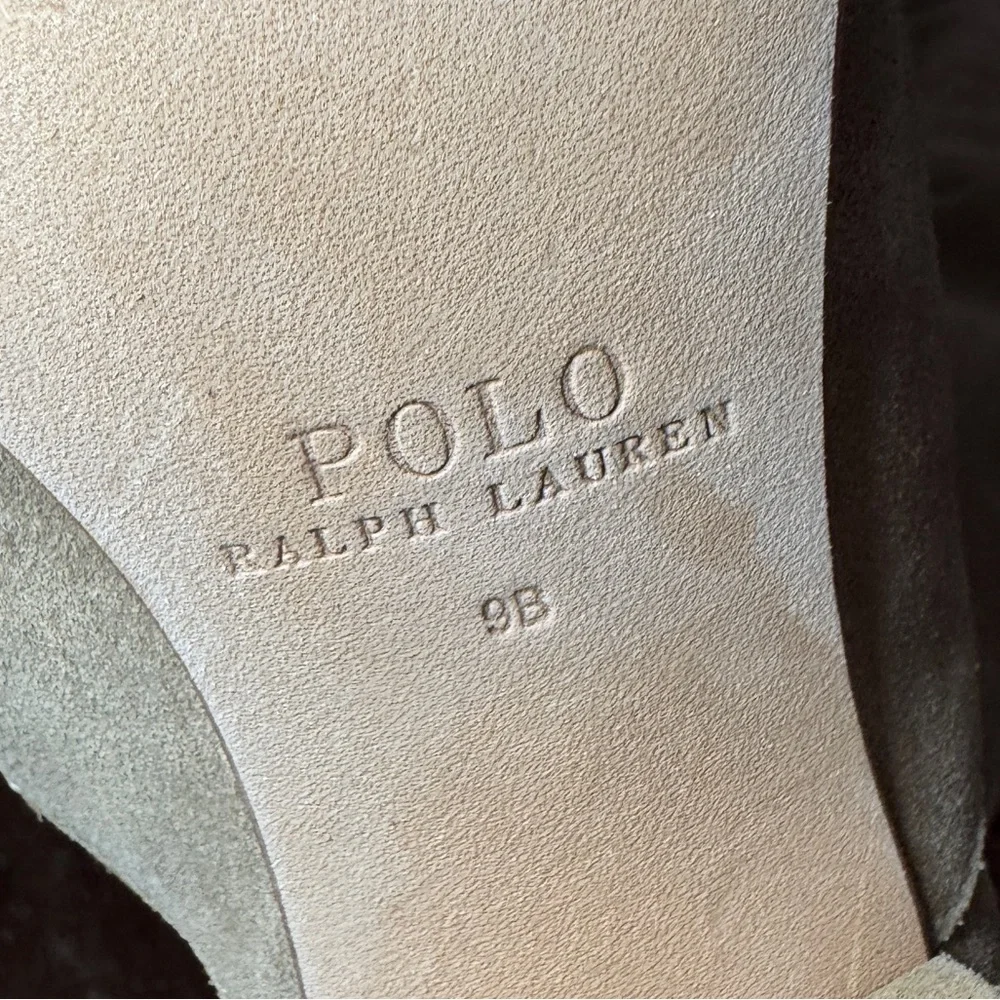 POLO by Ralph Lauren ‘Emmalyn’ Camel Tan Suede Leather Over Knee Boots US 9 B